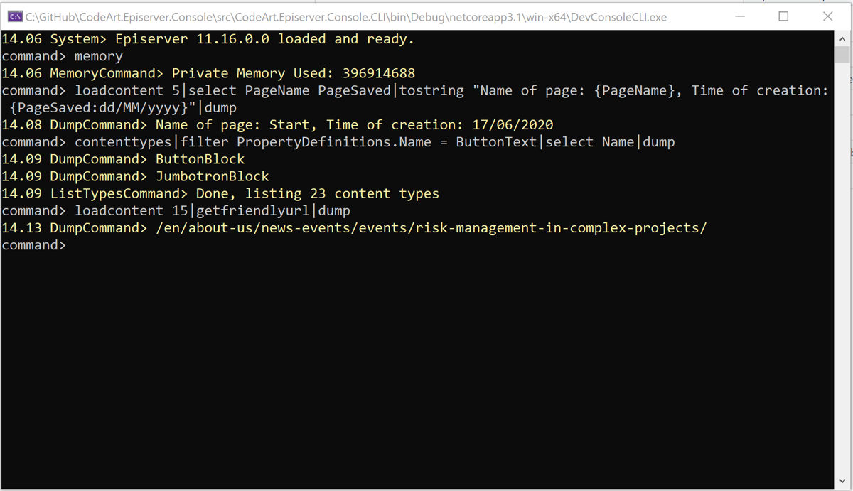 DeveloperConsole - CLI